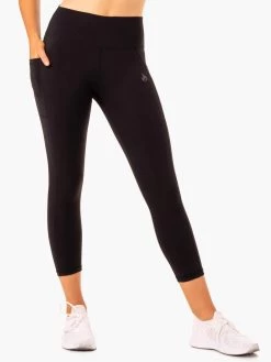 Action High Waisted 7/8 Pocket Leggings - Black