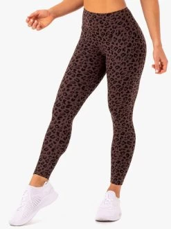 Adapt High Waisted Scrunch Leggings - Chocolate Leopard