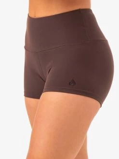Adapt High Waisted Scrunch Shorts - Chocolate -Ryderwear adapt high waisted scrunch shorts chocolate clothing ryderwear 315270 1080x