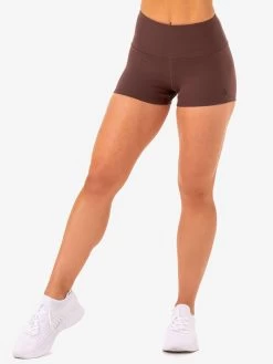 Adapt High Waisted Scrunch Shorts - Chocolate -Ryderwear adapt high waisted scrunch shorts chocolate clothing ryderwear 460374 1080x