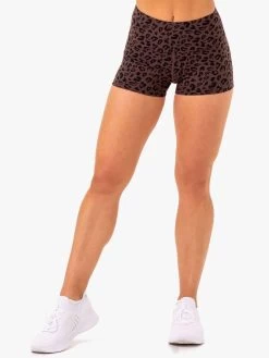 Adapt High Waisted Scrunch Shorts - Chocolate Leopard