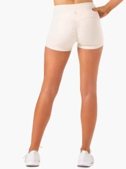 Adapt High Waisted Scrunch Shorts - Ivory -Ryderwear adapt high waisted scrunch shorts ivory clothing ryderwear 821043 1080x