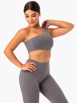 Adapt One Shoulder Sports Bra - Grey -Ryderwear adapt one shoulder sports bra grey clothing ryderwear 203562 1080x