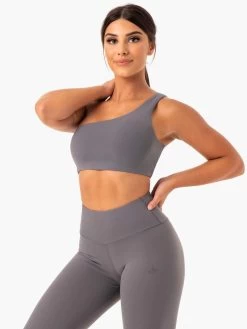 Adapt One Shoulder Sports Bra - Grey -Ryderwear adapt one shoulder sports bra grey clothing ryderwear 557465 1080x