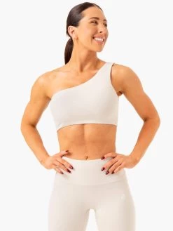 Adapt One Shoulder Sports Bra - Snow Grey