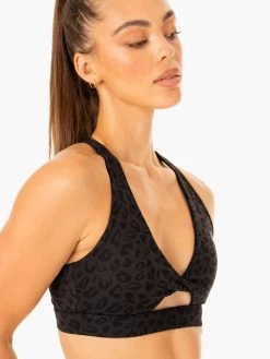 Adapt Twist Sports Bra - Black Leopard -Ryderwear adapt twist sports bra black leopard clothing ryderwear 287419 1080x