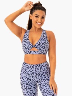 Adapt Twist Sports Bra - Lavender Leopard