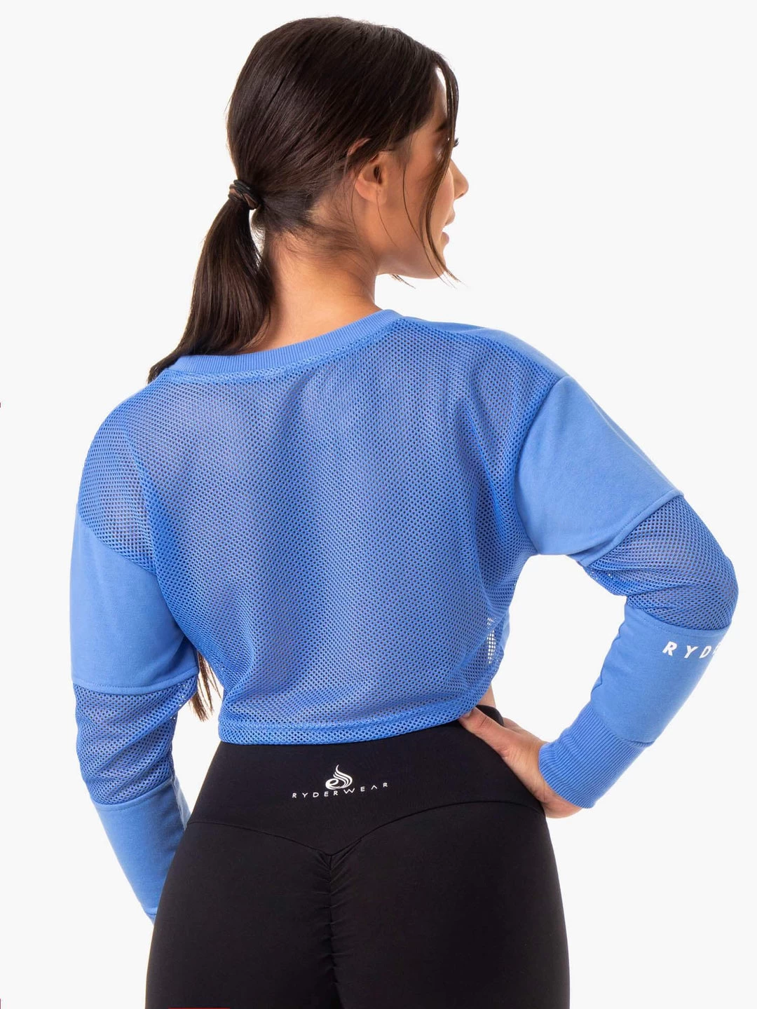 Amazon Mesh Cropped Sweater - Blue 2 Amazon Mesh Cropped Sweater - Blue - Image 2