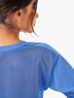 Amazon Mesh Cropped Sweater - Blue 8 Amazon Mesh Cropped Sweater - Blue -Ryderwear amazon mesh cropped sweater blue clothing ryderwear 758052 1080x