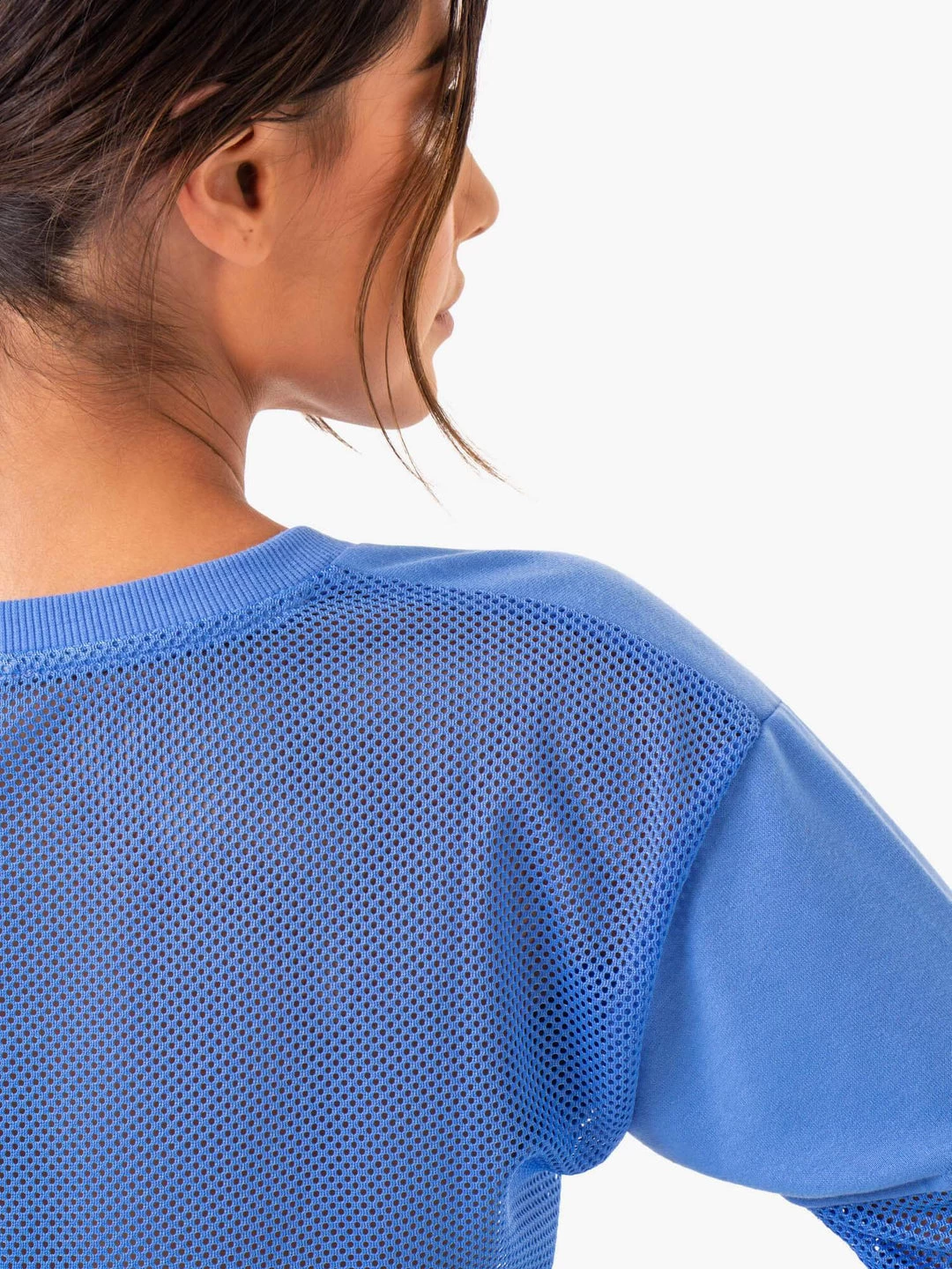 Amazon Mesh Cropped Sweater - Blue 4 Amazon Mesh Cropped Sweater - Blue - Image 4