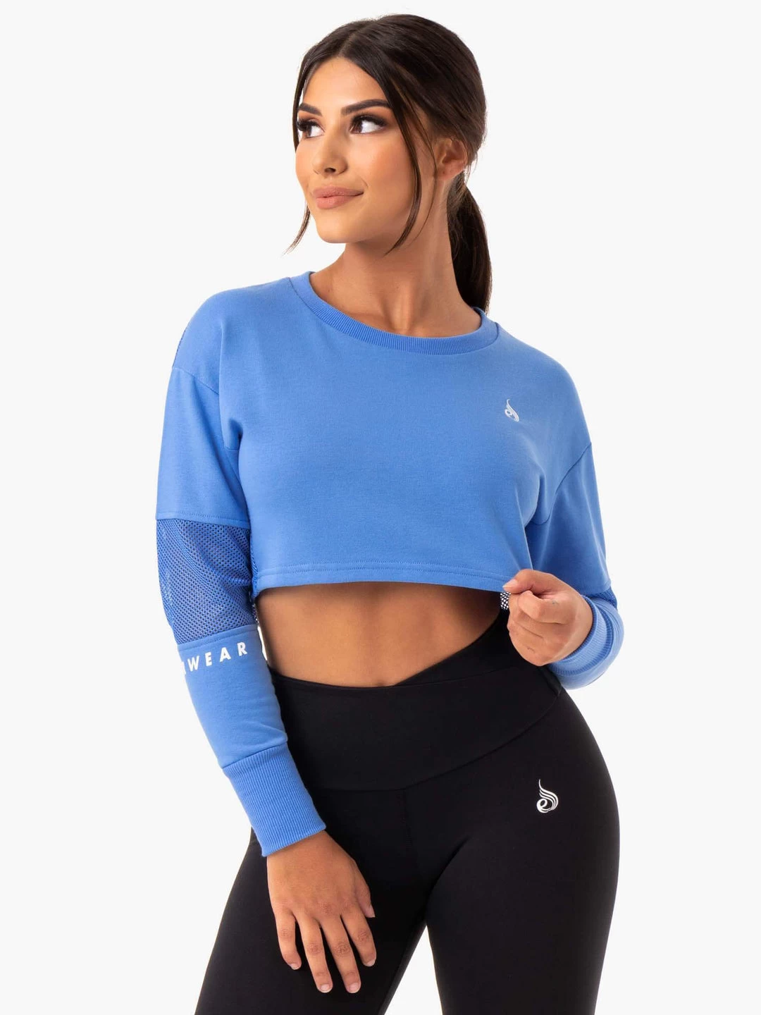 Amazon Mesh Cropped Sweater - Blue 1 Amazon Mesh Cropped Sweater - Blue
