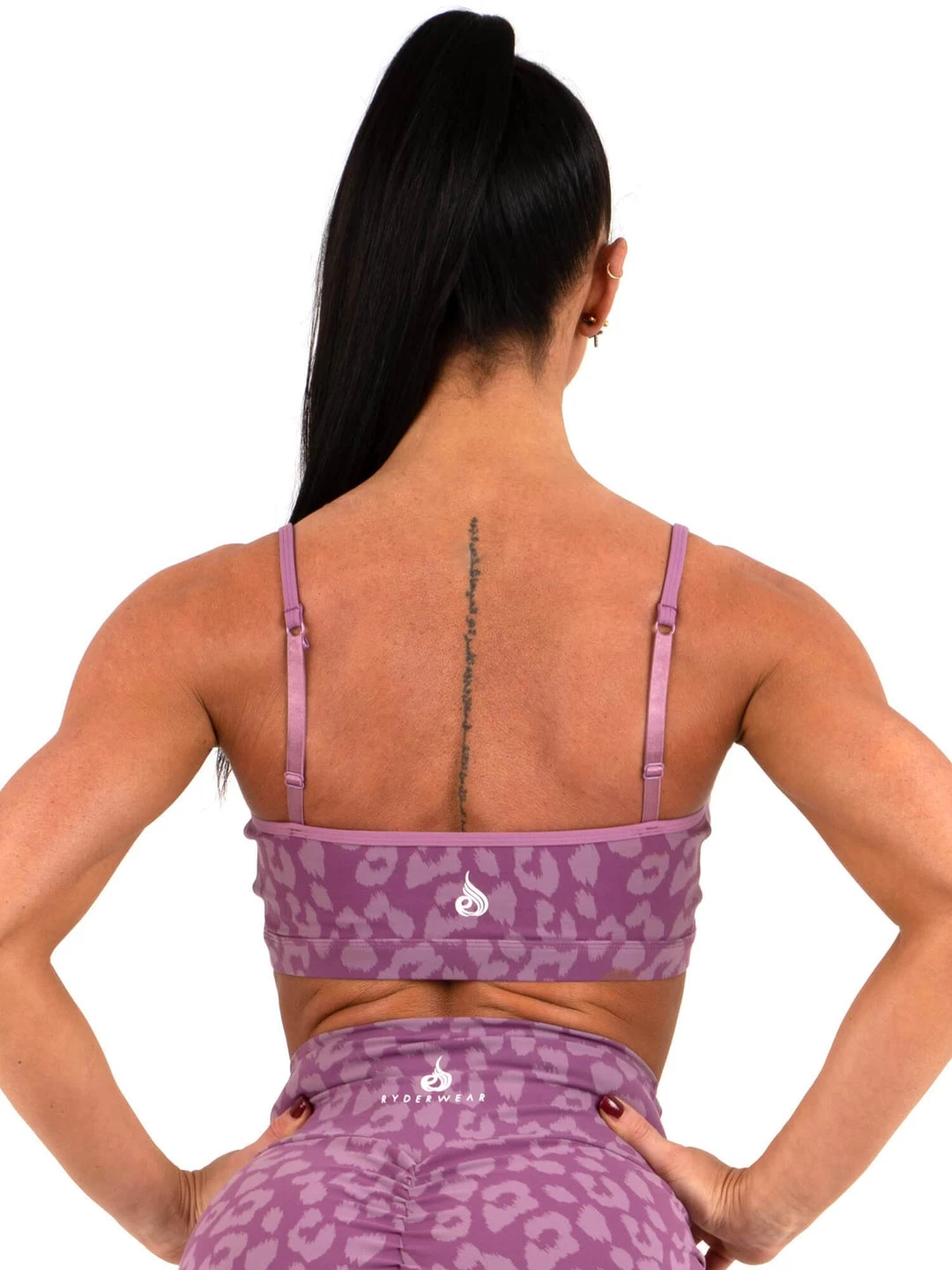 Animal Sports Bra - Leopard Purple 2 Animal Sports Bra - Leopard Purple - Image 2