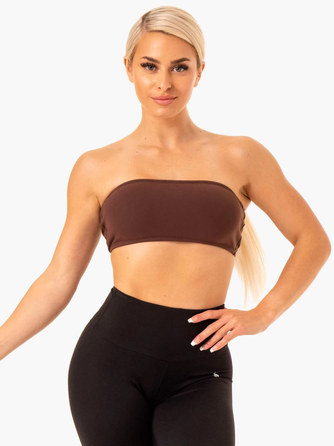 Bandeau Sports Bra - Chocolate 1 Bandeau Sports Bra - Chocolate