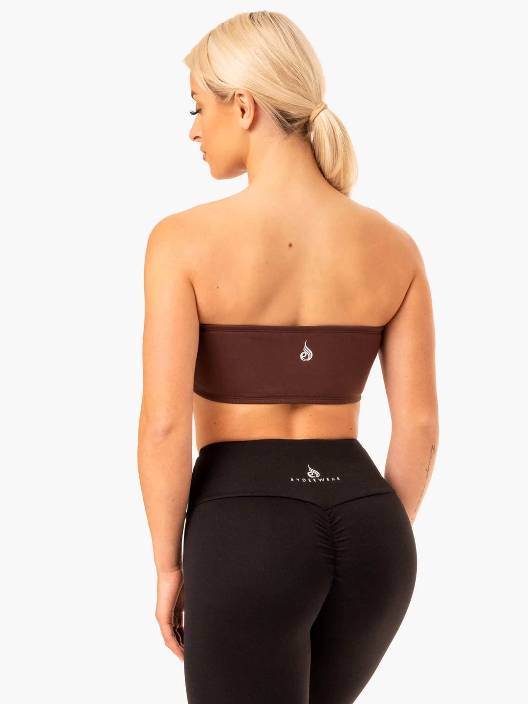 Bandeau Sports Bra - Chocolate 2 Bandeau Sports Bra - Chocolate - Image 2