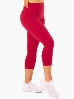 Base 7/8 High Waisted Leggings - Cherry Red -Ryderwear base 78 high waisted leggings cherry red clothing ryderwear 647589 1080x