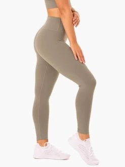 Base Full Length High Waisted Leggings - Khaki -Ryderwear base full length high waisted leggings khaki clothing ryderwear 814174 1080x