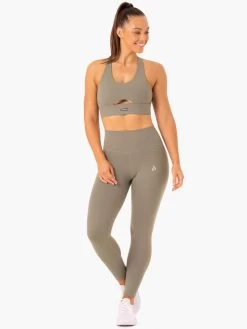 Base Full Length High Waisted Leggings - Khaki -Ryderwear base full length high waisted leggings khaki clothing ryderwear 816057 1080x