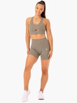Base High Waisted Shorts - Khaki -Ryderwear base high waisted shorts khaki clothing ryderwear 125330 1080x