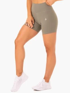 Base High Waisted Shorts - Khaki -Ryderwear base high waisted shorts khaki clothing ryderwear 578465 1080x