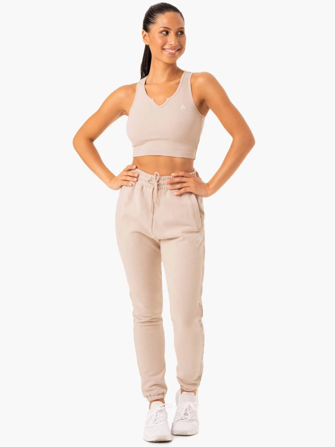 Base High Waisted Track Pants - Mushroom 5 Base High Waisted Track Pants - Mushroom - Image 5