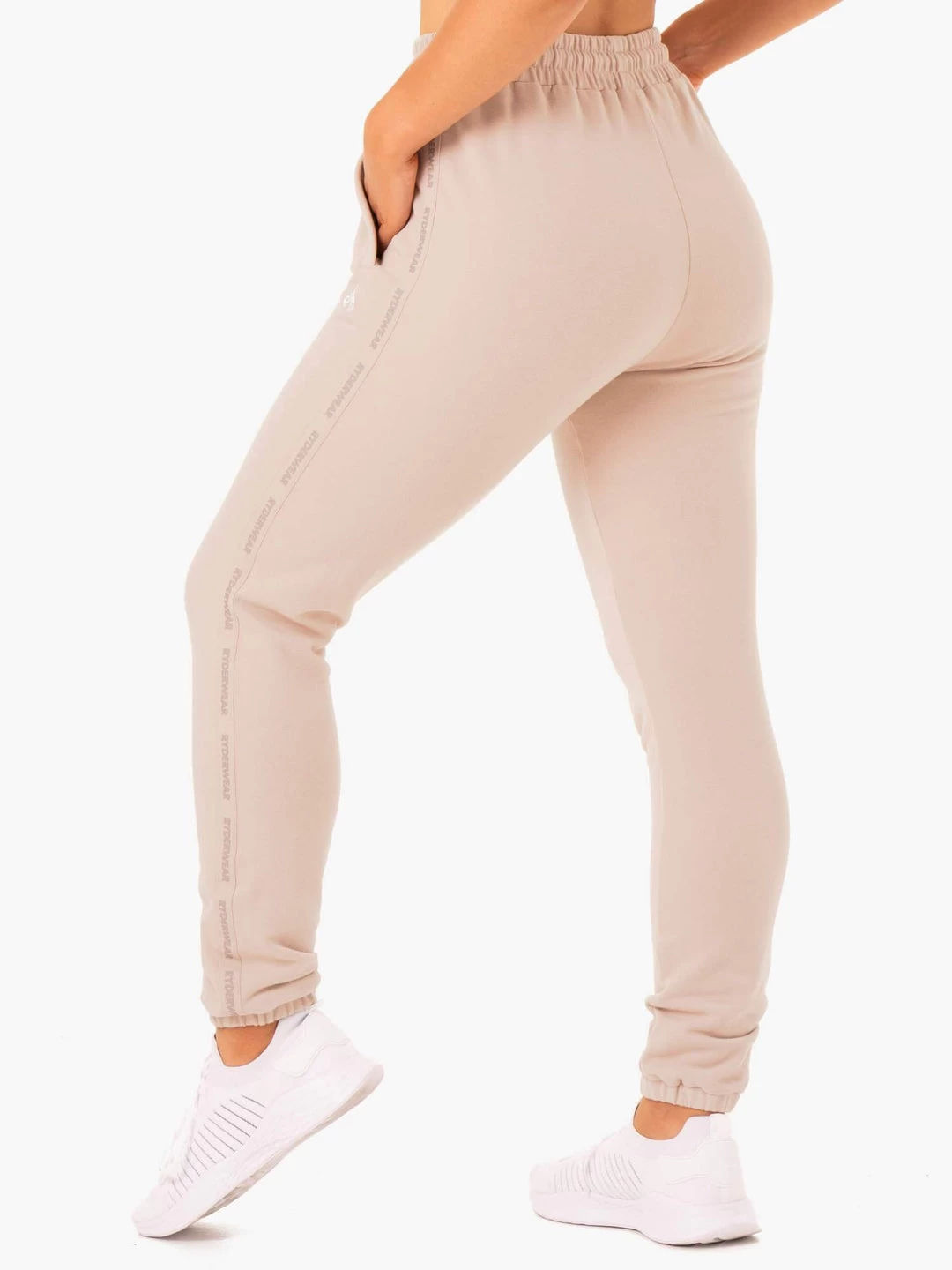 Base High Waisted Track Pants - Mushroom 2 Base High Waisted Track Pants - Mushroom - Image 2