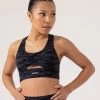 Base Racer Back Sports Bra - Black Camo