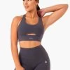 Base Racer Back Sports Bra - Charcoal
