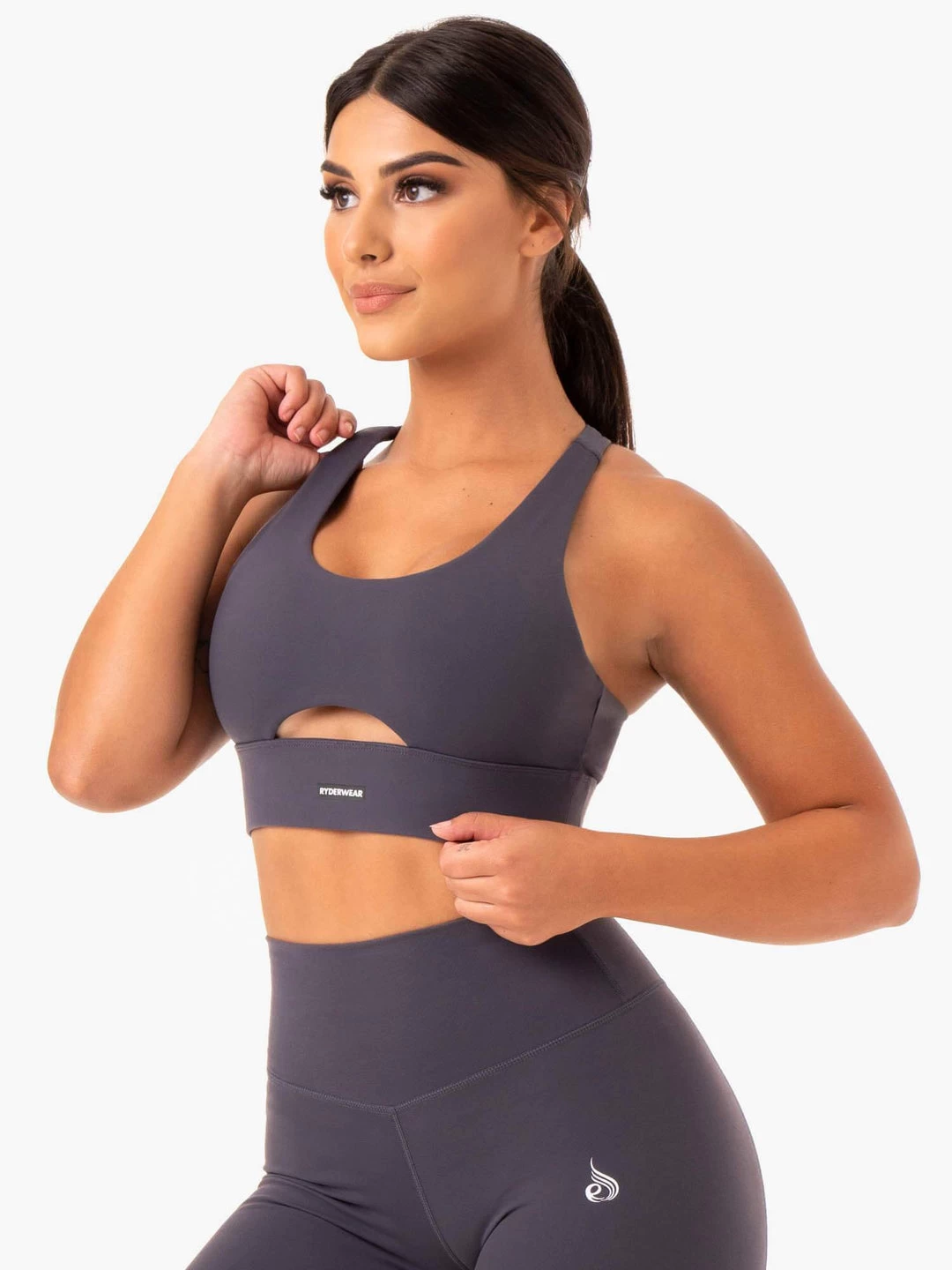 Base Racer Back Sports Bra - Charcoal 3 Base Racer Back Sports Bra - Charcoal - Image 3