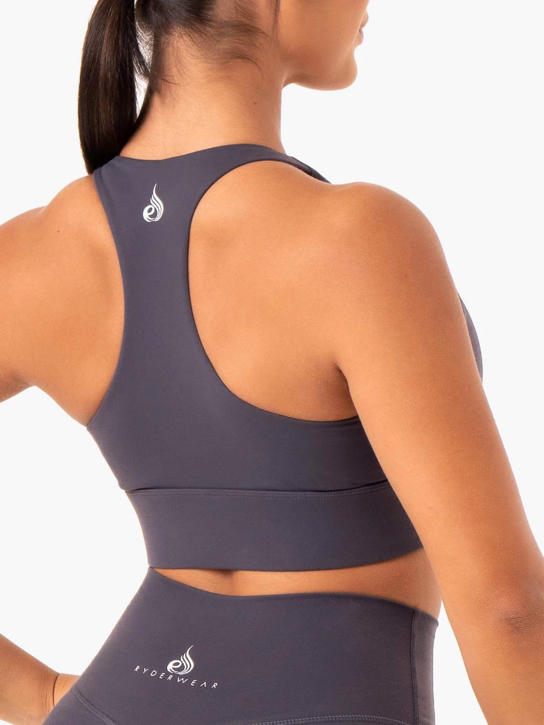 Base Racer Back Sports Bra - Charcoal 2 Base Racer Back Sports Bra - Charcoal - Image 2