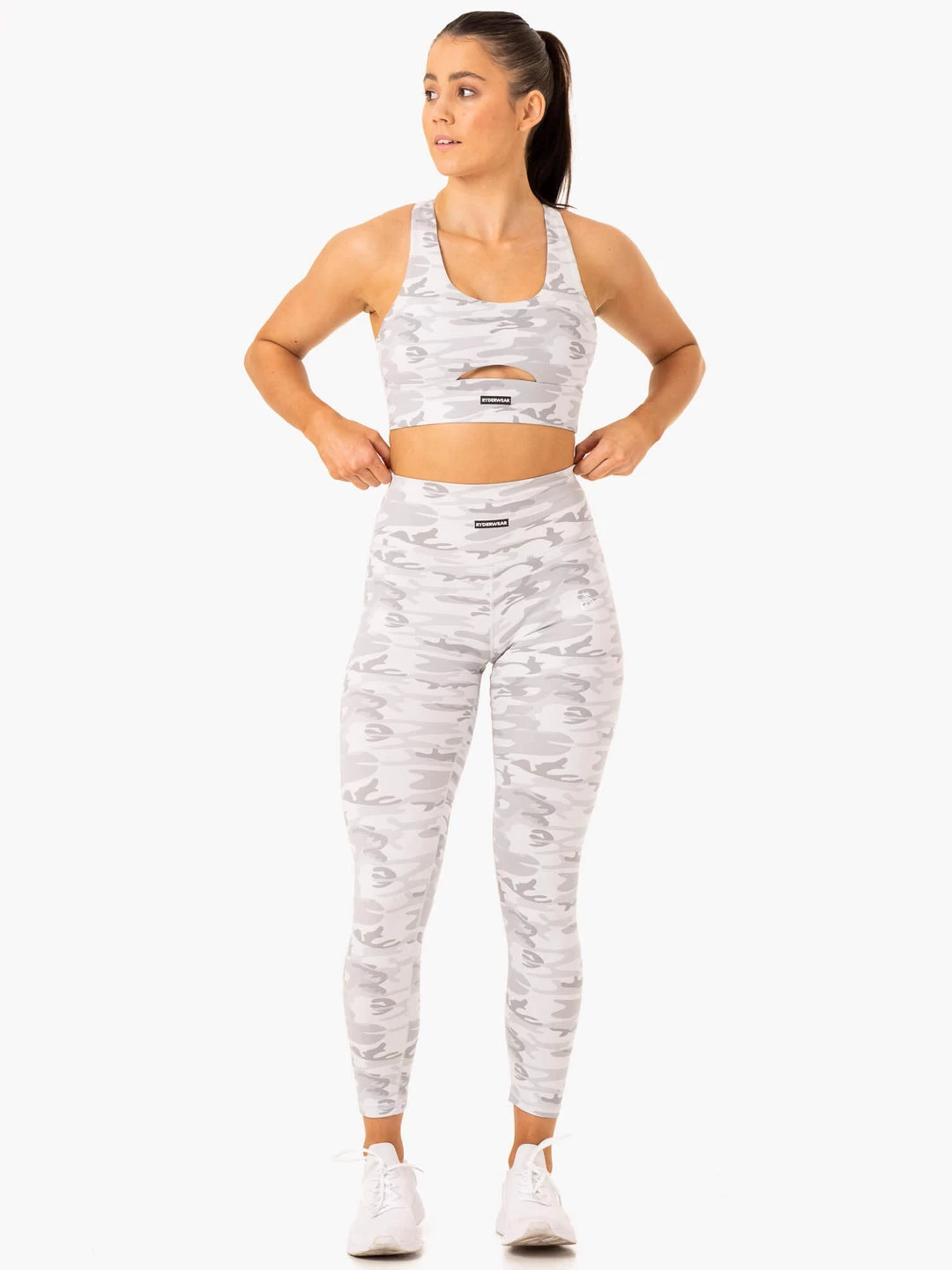 Base Racer Back Sports Bra - Grey Camo 6 Base Racer Back Sports Bra - Grey Camo - Image 6