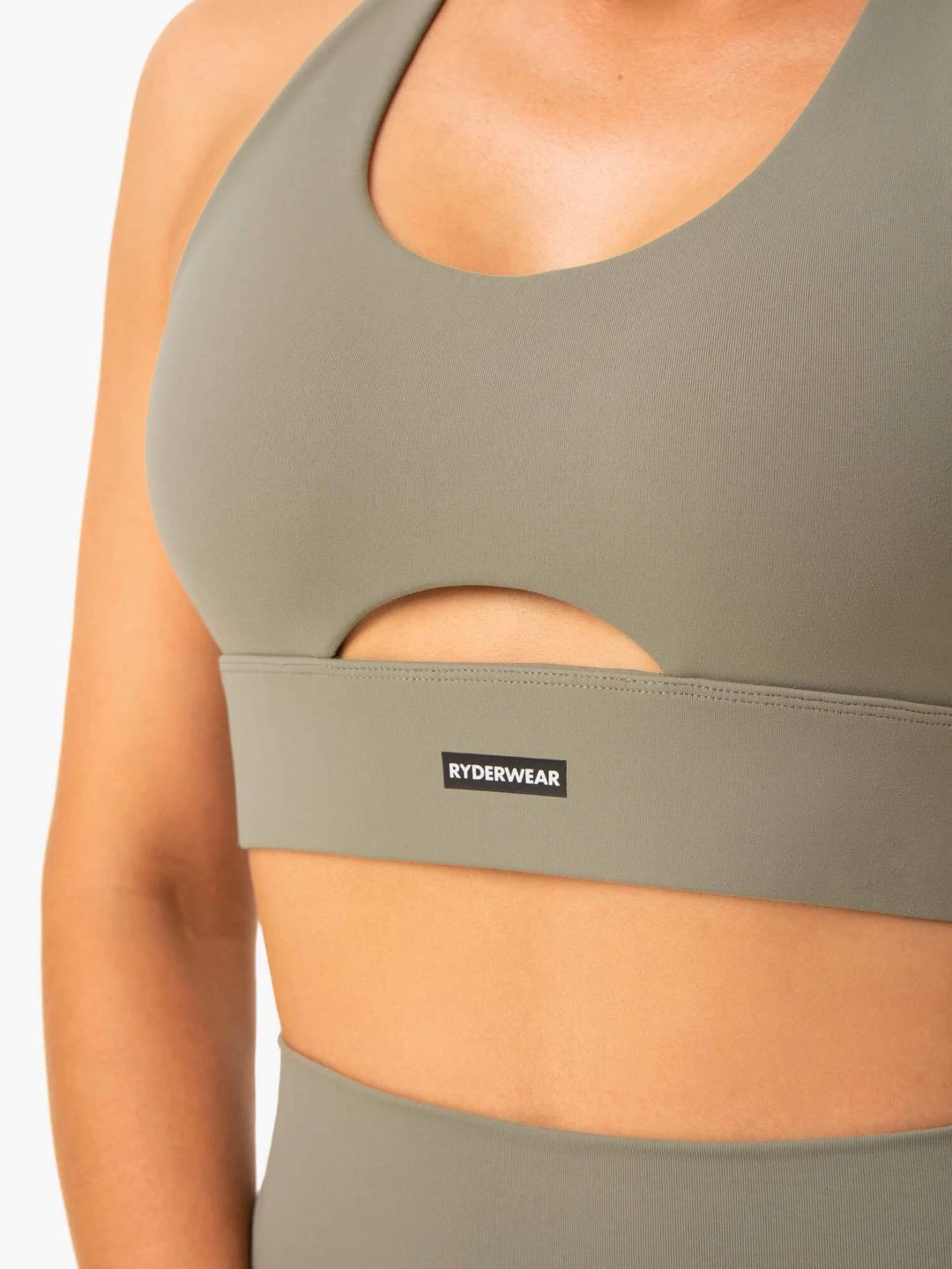 Base Racer Back Sports Bra - Khaki 4 Base Racer Back Sports Bra - Khaki - Image 4