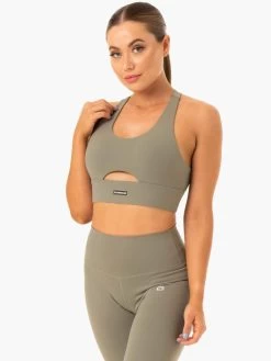 Base Racer Back Sports Bra - Khaki 8 Base Racer Back Sports Bra - Khaki -Ryderwear base racer back sports bra khaki clothing ryderwear 564358 1080x
