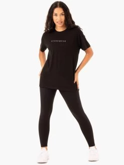 Boyfriend Longline T-Shirt - Black -Ryderwear boyfriend longline t shirt black clothing ryderwear 299064 1080x