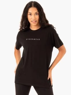 Boyfriend Longline T-Shirt - Black