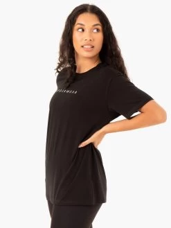 Boyfriend Longline T-Shirt - Black -Ryderwear boyfriend longline t shirt black clothing ryderwear 952819 1080x