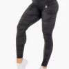 Camo High Waisted Leggings - Black Camo