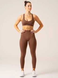 Circuit Rib Seamless High Waisted Leggings - Chocolate -Ryderwear circuit rib seamless high waisted leggings chocolate clothing ryderwear 806503 1080x