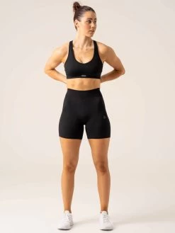 Circuit Rib Seamless High Waisted Shorts - Black -Ryderwear circuit rib seamless high waisted shorts black clothing ryderwear 928008 1080x