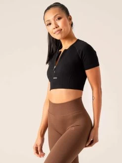 Circuit Rib Seamless T-Shirt - Black -Ryderwear circuit rib seamless t shirt black clothing ryderwear 581187 1080x