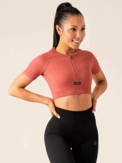 Circuit Rib Seamless T-Shirt - Dusty Red 9 Circuit Rib Seamless T-Shirt - Dusty Red -Ryderwear circuit rib seamless t shirt dusty red clothing ryderwear 771176 1080x