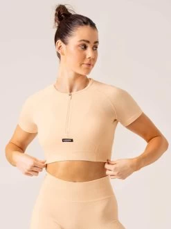 Circuit Rib Seamless T-Shirt - Peach Sorbet -Ryderwear circuit rib seamless t shirt peach sorbet clothing ryderwear 355896 1080x