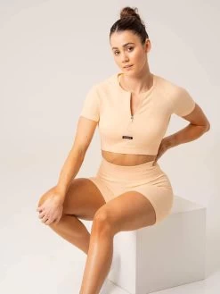 Circuit Rib Seamless T-Shirt - Peach Sorbet -Ryderwear circuit rib seamless t shirt peach sorbet clothing ryderwear 480962 1080x