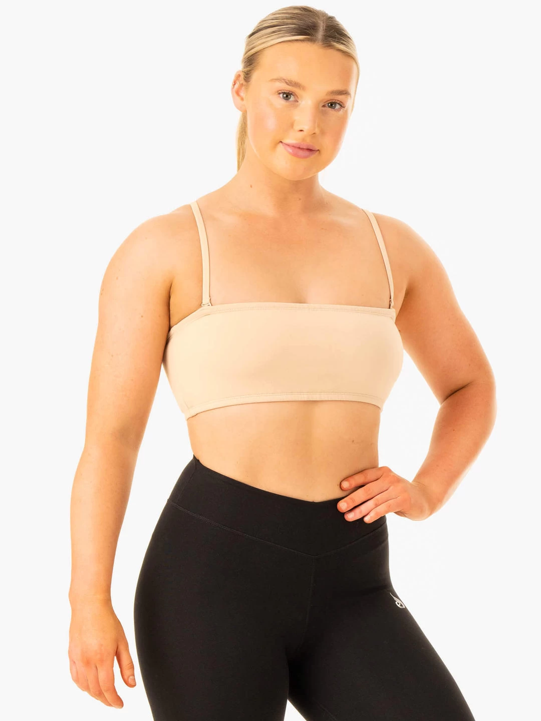 Convertible Bandeau Sports Bra - Sand 1 Convertible Bandeau Sports Bra - Sand