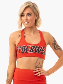 Courtside Sports Bra - Orange Red