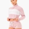 Cropped Track Jumper - Pink