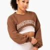Emerge Super Crop Sweater - Chocolate