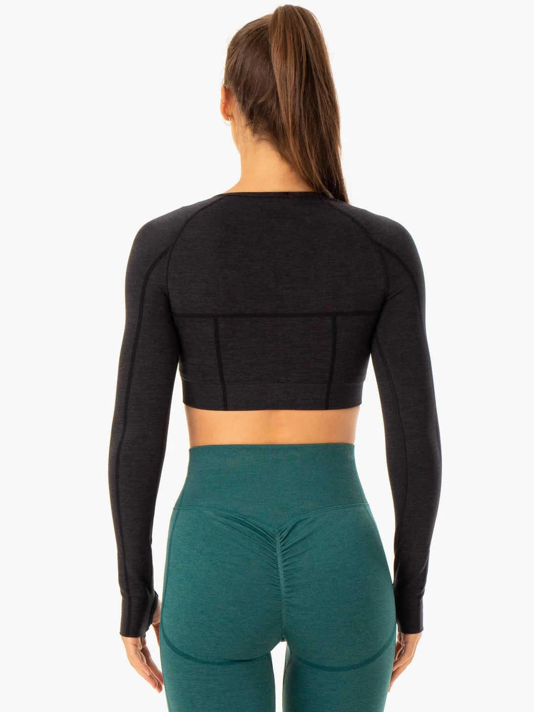 Enhance Seamless Long Sleeve Top - Black 2 Enhance Seamless Long Sleeve Top - Black - Image 2