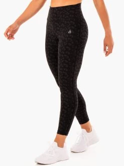 Evolution High Waisted Scrunch Leggings - Black Leopard -Ryderwear evolution high waisted scrunch leggings black leopard clothing ryderwear 109885 1080x