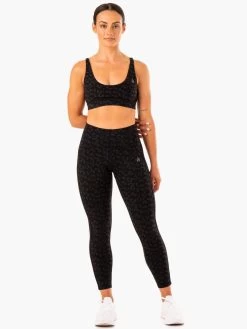 Evolution High Waisted Scrunch Leggings - Black Leopard -Ryderwear evolution high waisted scrunch leggings black leopard clothing ryderwear 681192 1080x