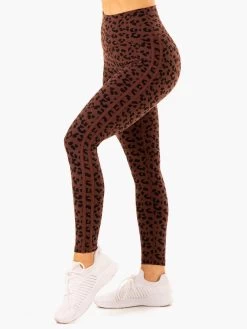 Evolution High Waisted Scrunch Leggings - Chocolate Leopard -Ryderwear evolution high waisted scrunch leggings chocolate leopard clothing ryderwear 407846 1080x
